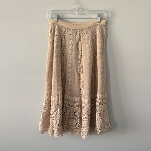 Crochet Women's Midi Skirt Bohemian Romantic